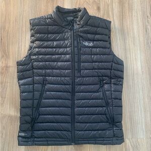 Rab L Microlight Down Padded Puffer Steel Black Vest Gilet Pertex